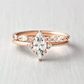 Marquise Cut Moissanite Ring in 14K Rose Gold