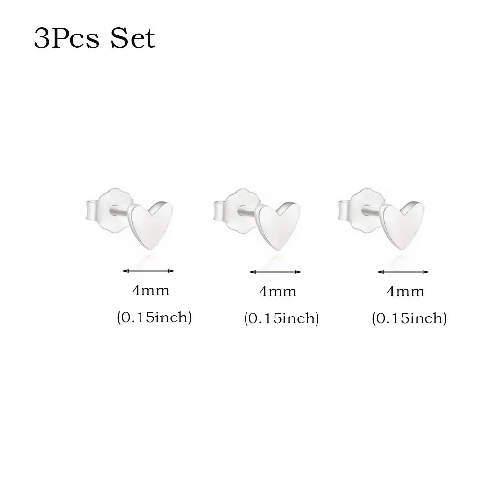Smooth Love Butterfly Back Stud Earrings 14K Gold Plated Heart