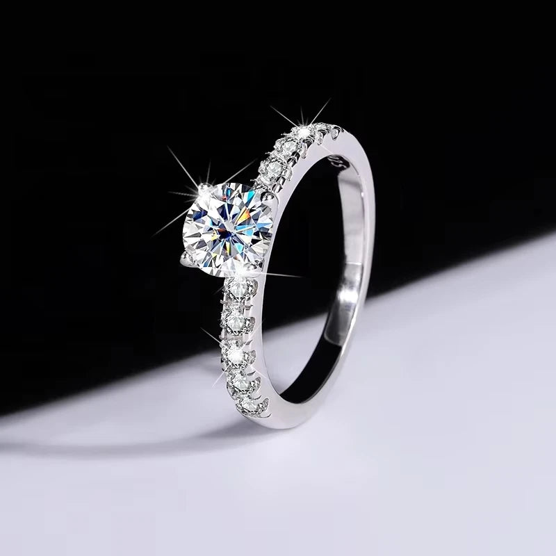 Round Cut Moissanite Statement Ring in Premium Stainless Steel