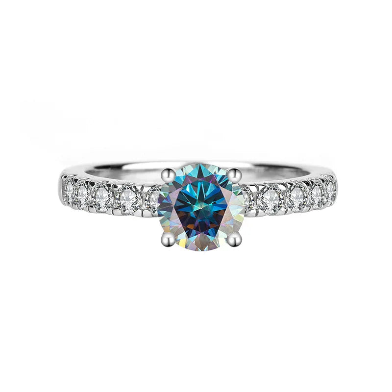 Round Cut Moissanite Statement Ring in Premium Stainless Steel