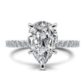 Pear Cut Moissanite Eternity Band Statement Ring
