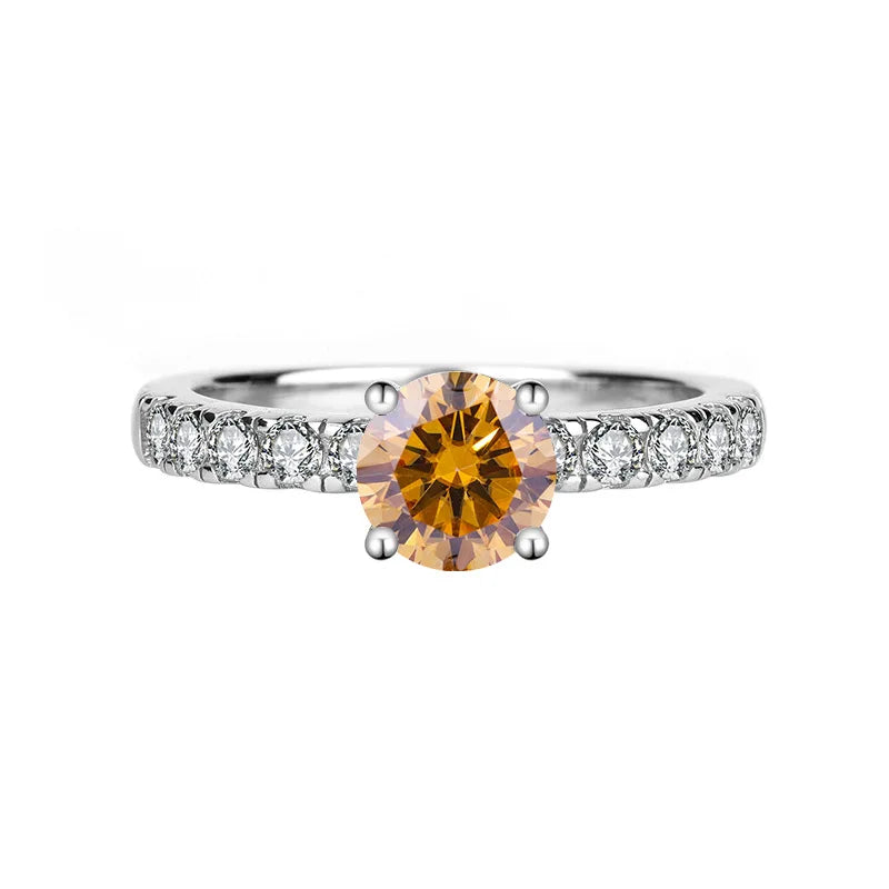 Round Cut Moissanite Statement Ring in Premium Stainless Steel