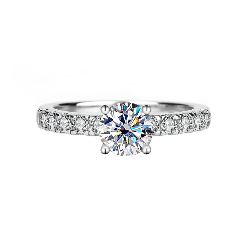 Round Cut Moissanite Statement Ring in Premium Stainless Steel