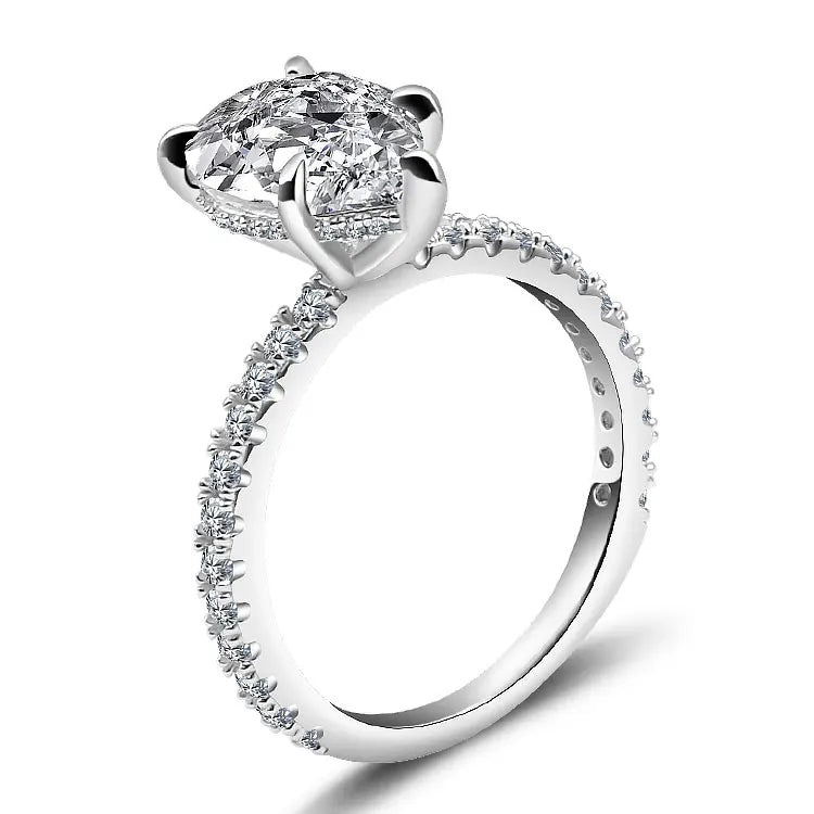 Pear Cut Moissanite Eternity Band Statement Ring