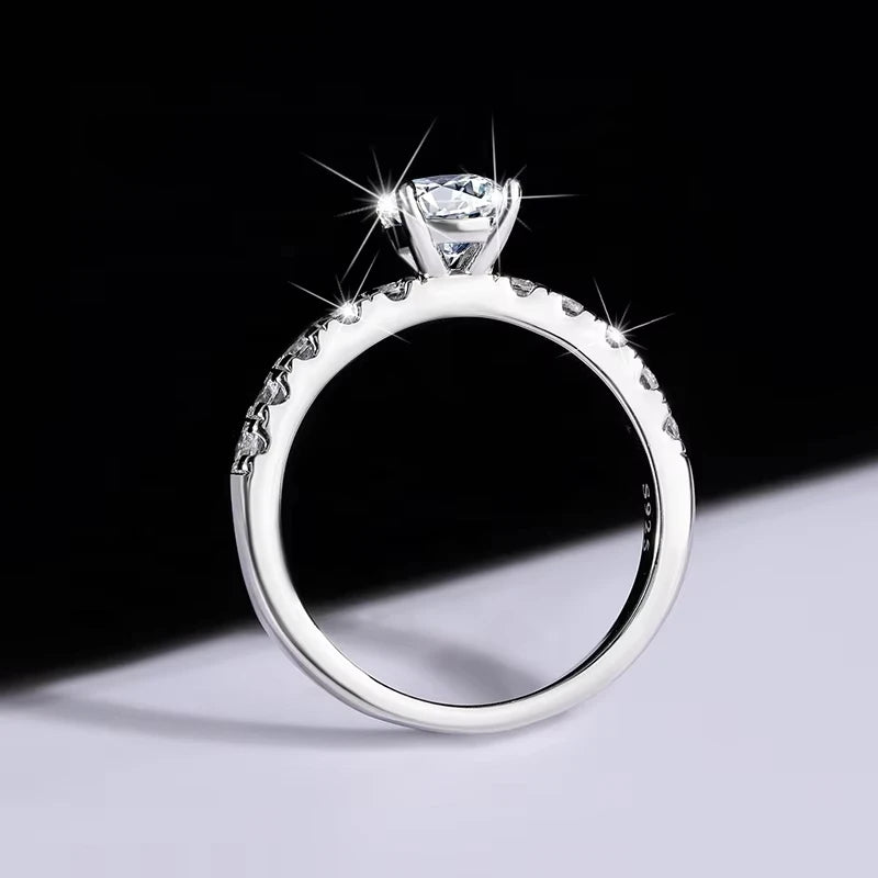 Round Cut Moissanite Statement Ring in Premium Stainless Steel