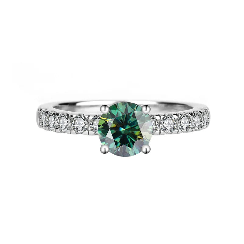 Round Cut Moissanite Statement Ring in Premium Stainless Steel
