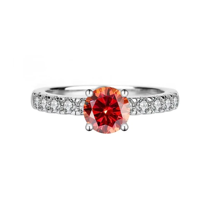 Round Cut Moissanite Statement Ring in Premium Stainless Steel