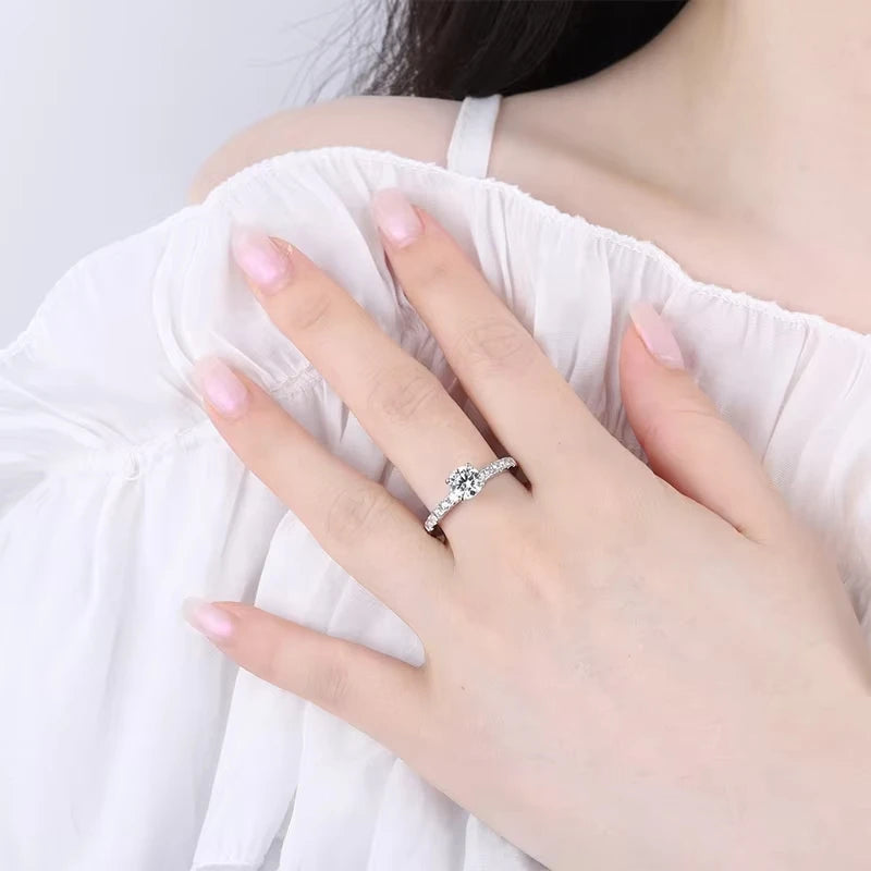 Round Cut Moissanite Statement Ring in Premium Stainless Steel