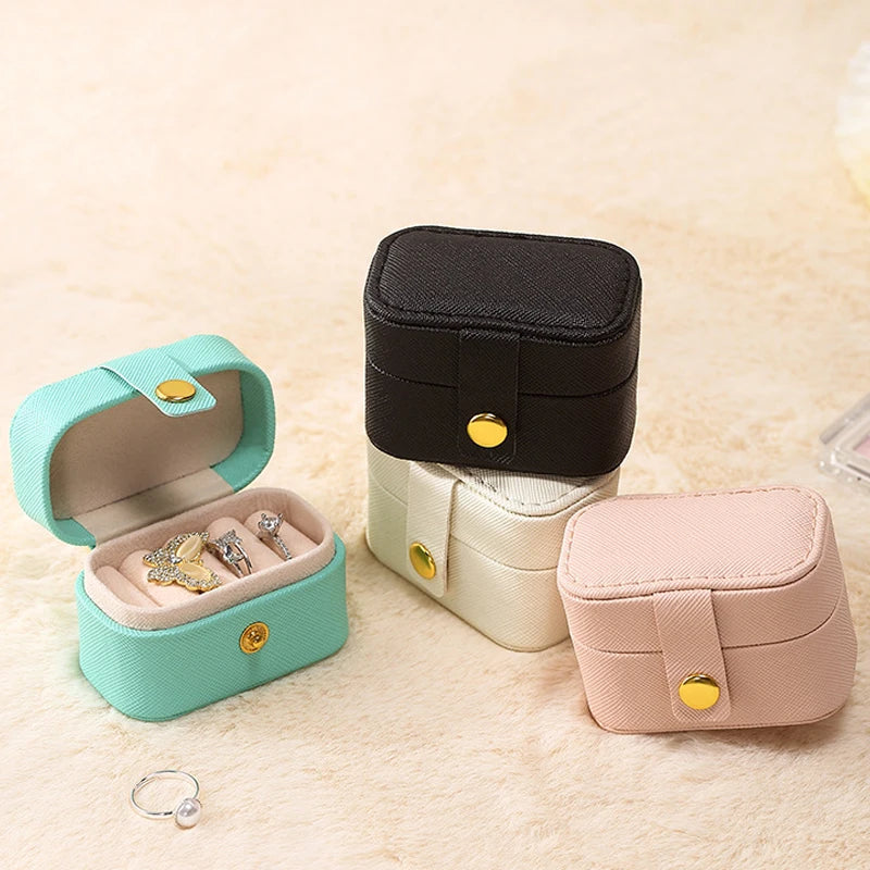 Portable Mini Jewelry Box Organizer Travel Ring Earrings Holder Jewelry
