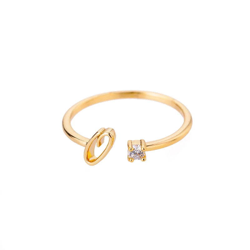 Tiny Initial Letter Rings For Women Stainless Steel A-Z