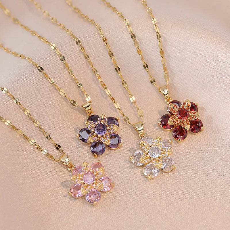 Romantic Rotating Floral Pendant