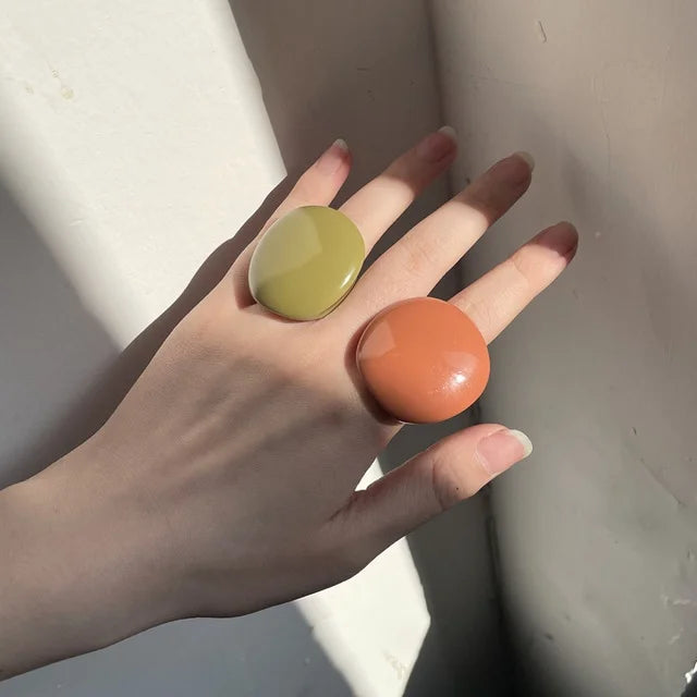 HANGZHI Irregular Wide Large Chunky Rings