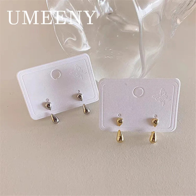 Charm 925 Sterling Silver / 18K Gold Simple Teardrop Earrings