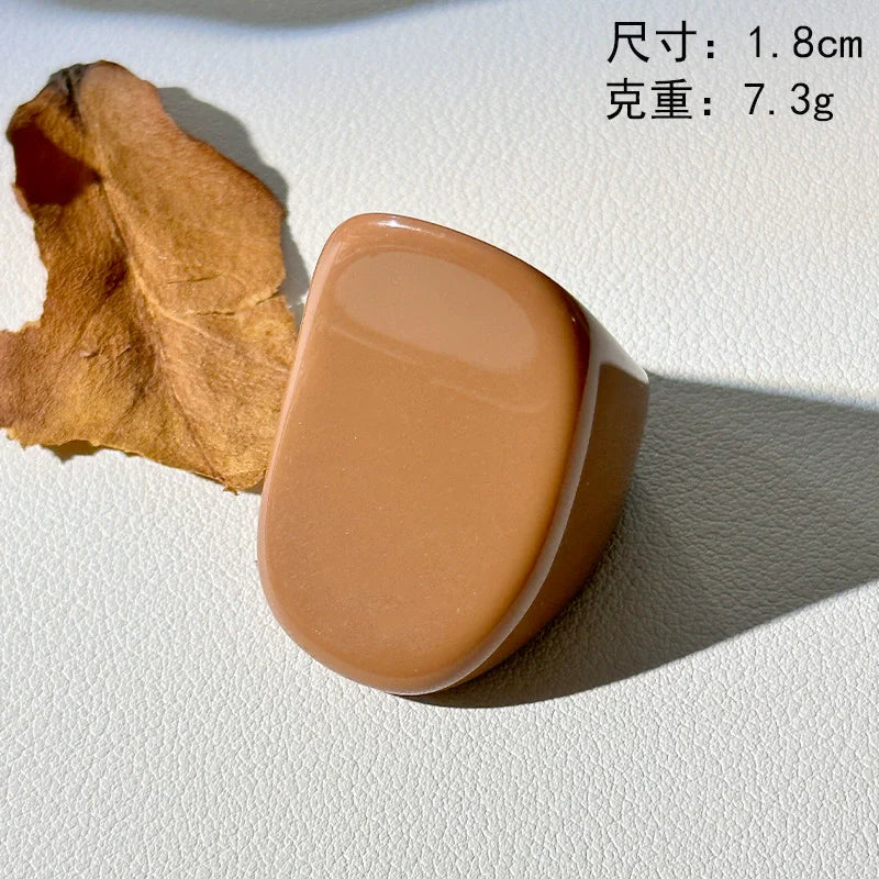 HANGZHI Irregular Wide Large Chunky Rings