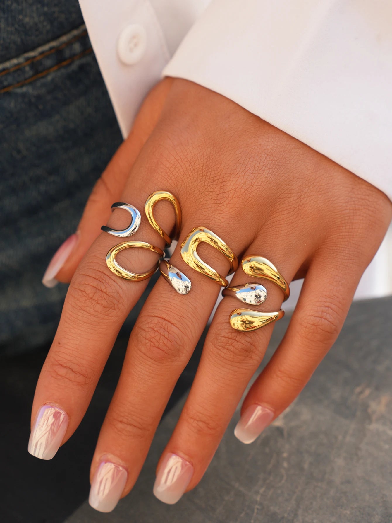 18k Gold Plated Artisan Wave Ring