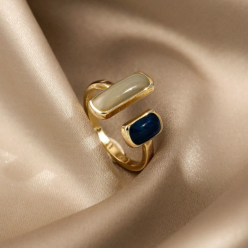 New Adjustable Colorful Drip Glaze Ring