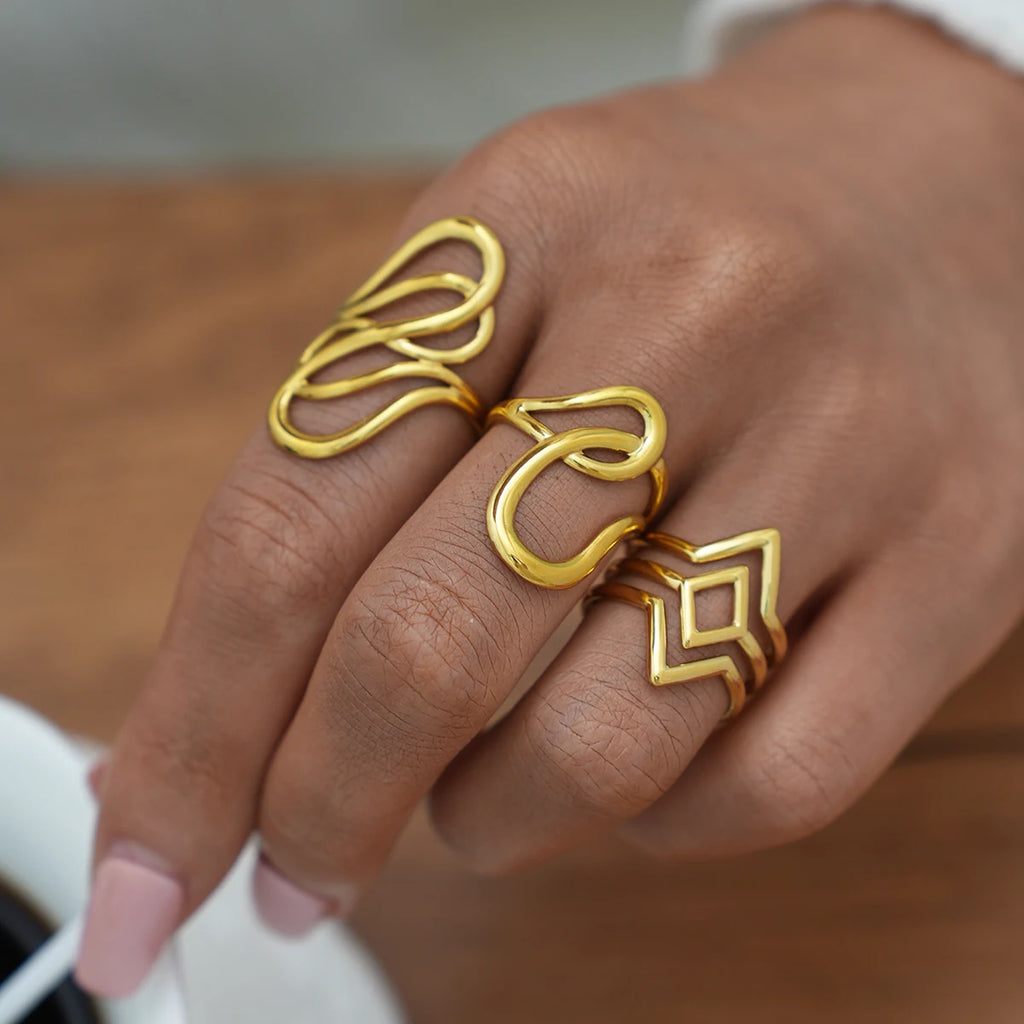 The Muse Abstract Geo Ring