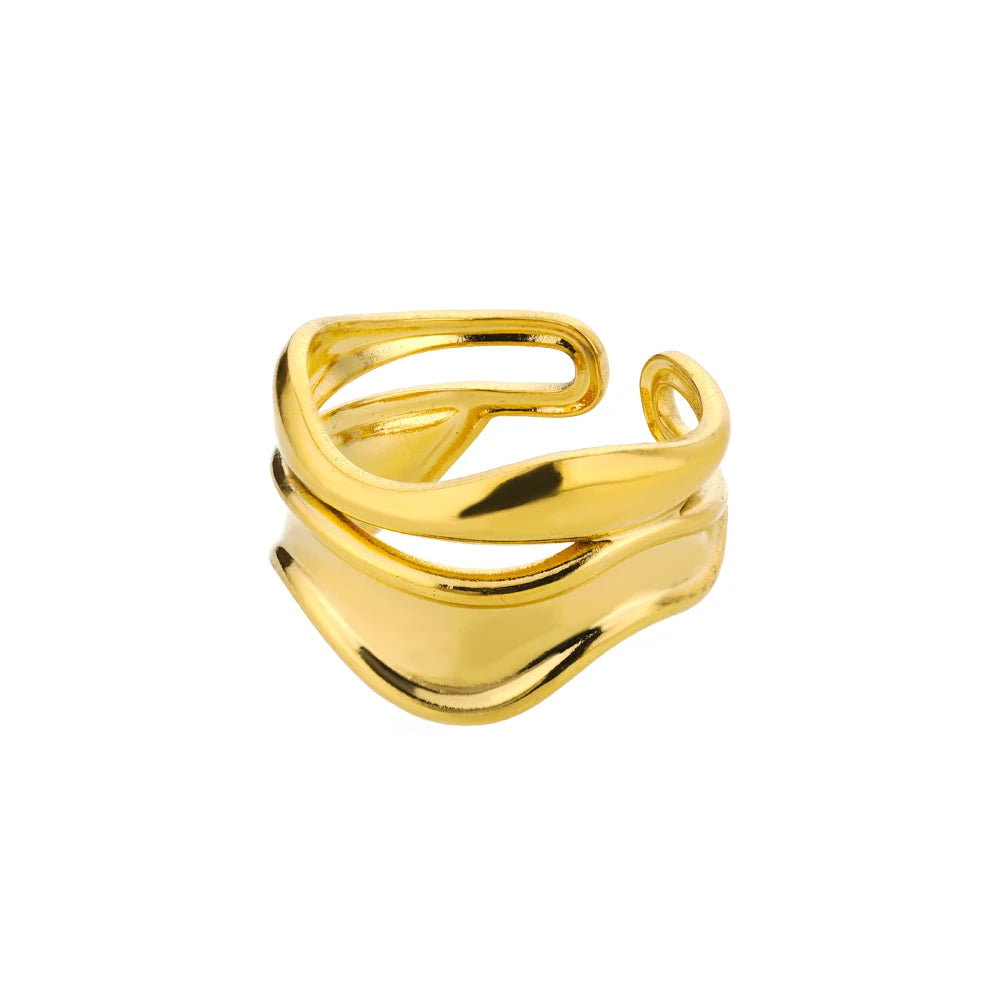 Stainless Steel Rings Open Gold Color