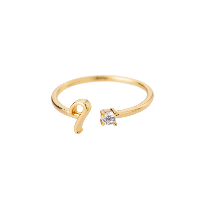 Tiny Initial Letter Rings For Women Stainless Steel A-Z