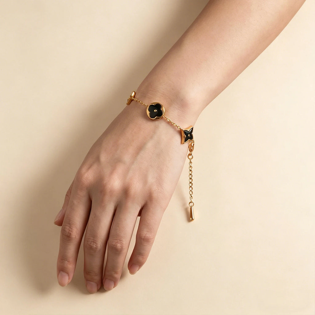 Pulsera Trébol Noir 18k