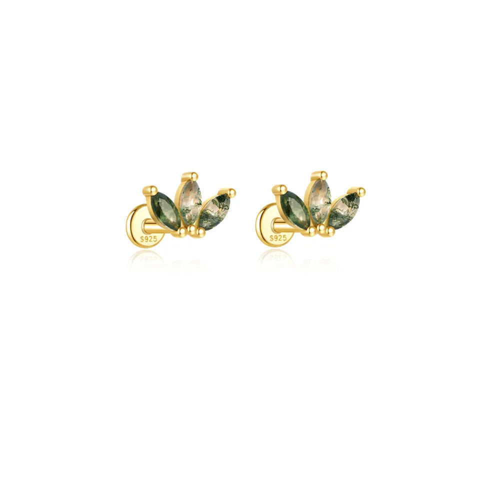 Emerald-Cut Drop Earrings in 14K Gold Over Sterling Silve