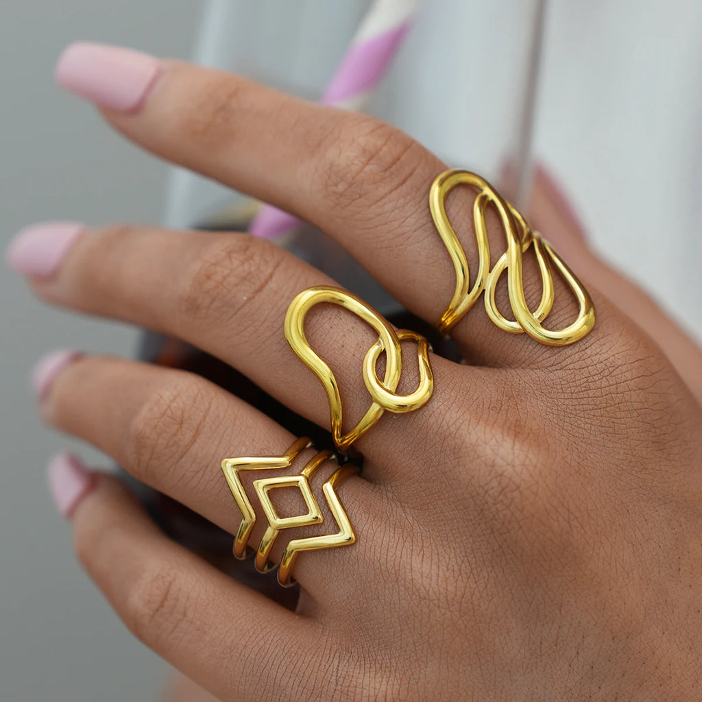 The Muse Abstract Geo Ring