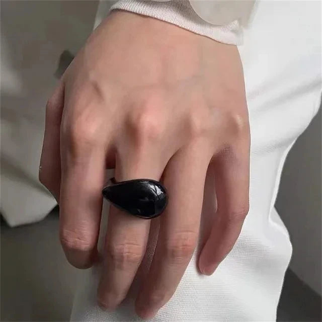 HANGZHI Irregular Wide Large Chunky Rings