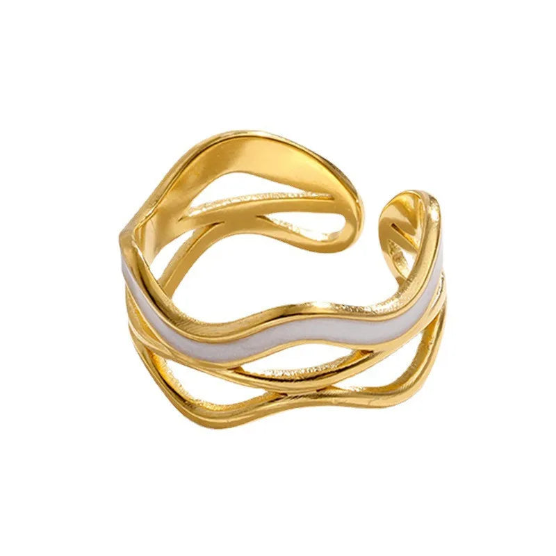 Adjustable Colorful Drip Glaze Ring