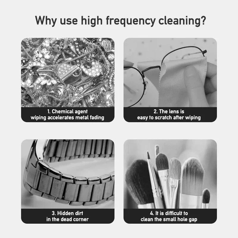 Ultrasonic Jewelry Cleaner Machine – Portable High-Frequency Wash for Rings & Luxury Watches