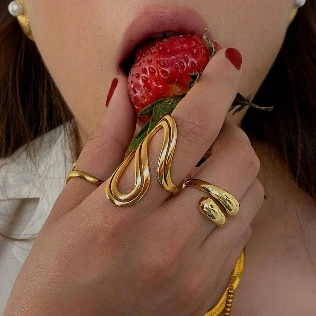 Ring 18k Gold Plated Stylish Open