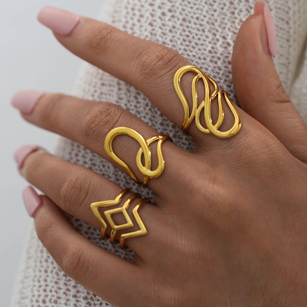 The Muse Abstract Geo Ring