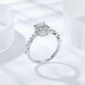 2ct Oval Cut Moissanite Solitaire Ring in Sterling Silver