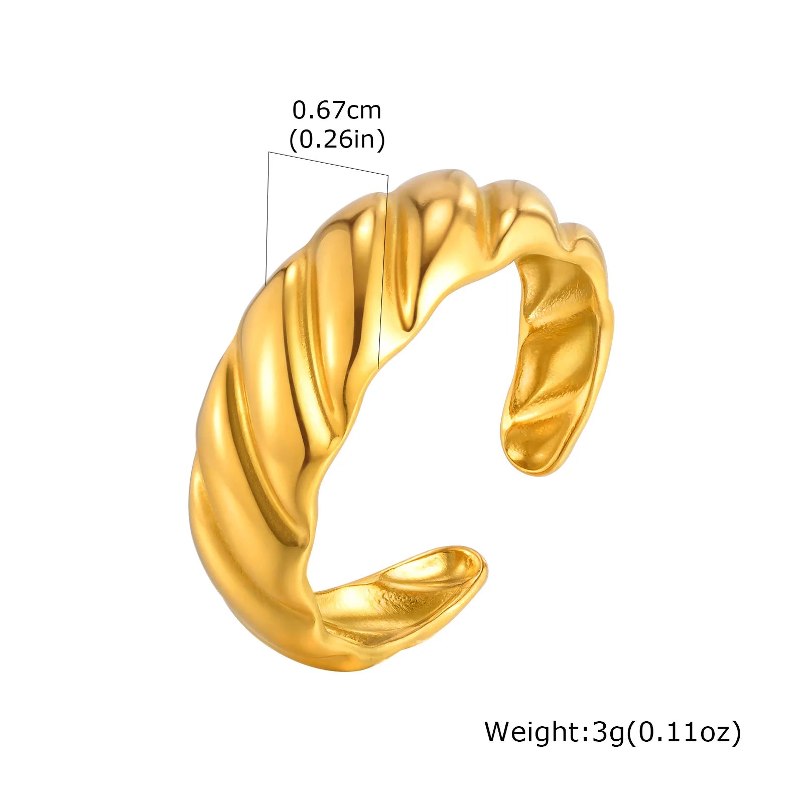 Ring 18k Gold Plated Stylish Open