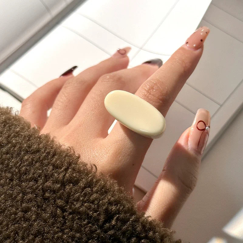 HANGZHI Irregular Wide Large Chunky Rings
