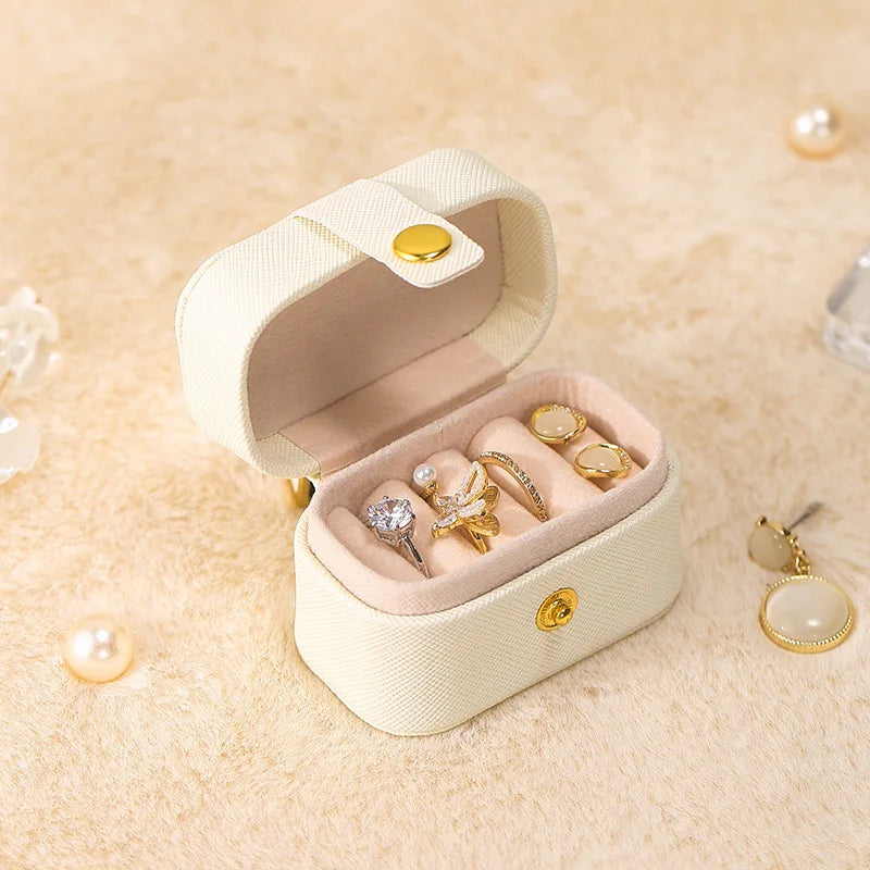 Portable Mini Jewelry Box Organizer Travel Ring Earrings Holder Jewelry
