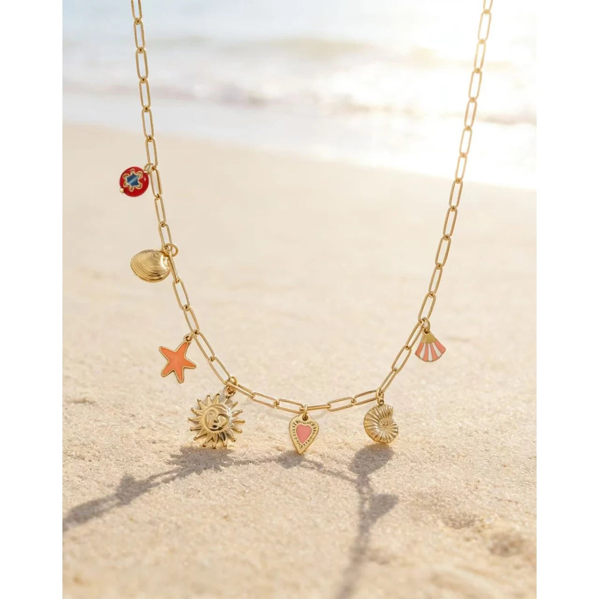 YACHAN Ocean Series Stainless Steel Charms Necklace