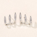 Elegant Cubic Zirconia Three-Claw Earrings