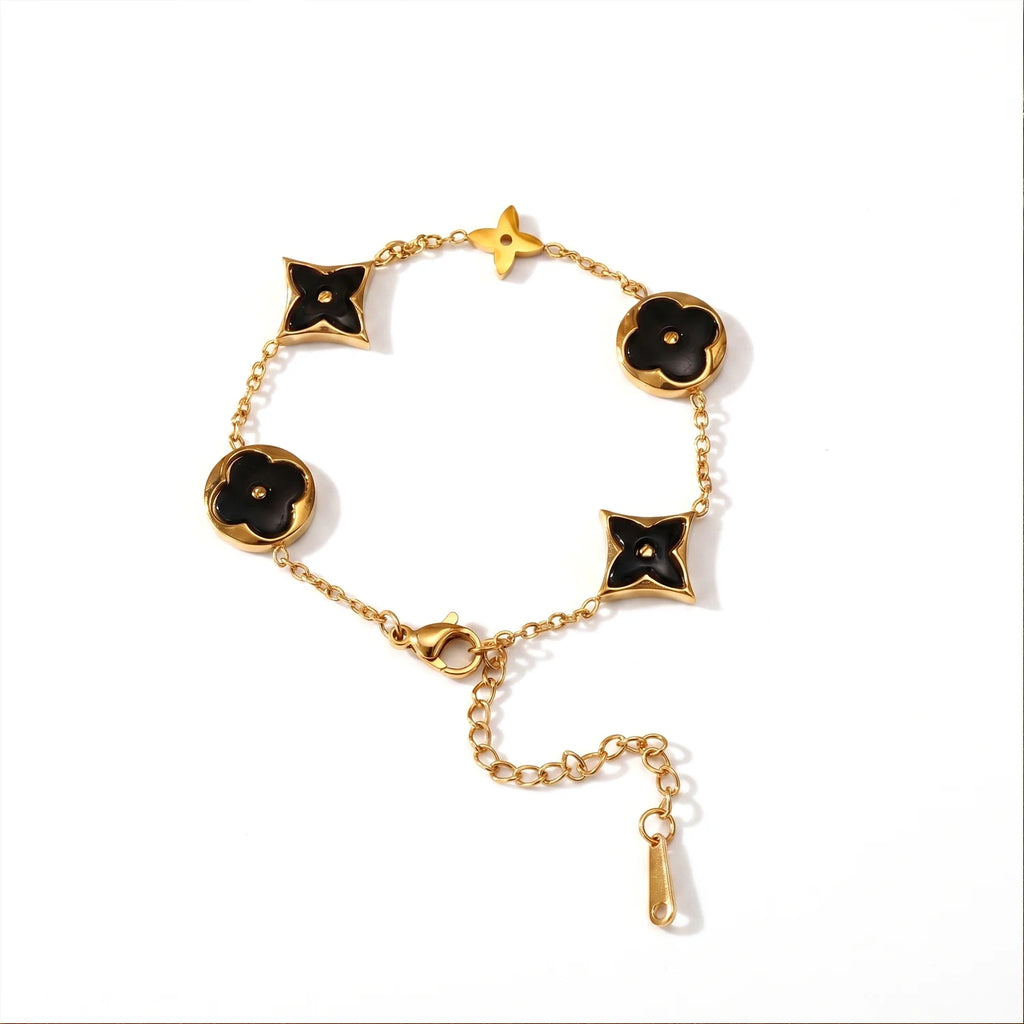Pulsera Trébol Noir 18k