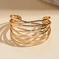 Multi-Layer Geometric Cuff Bracelet.