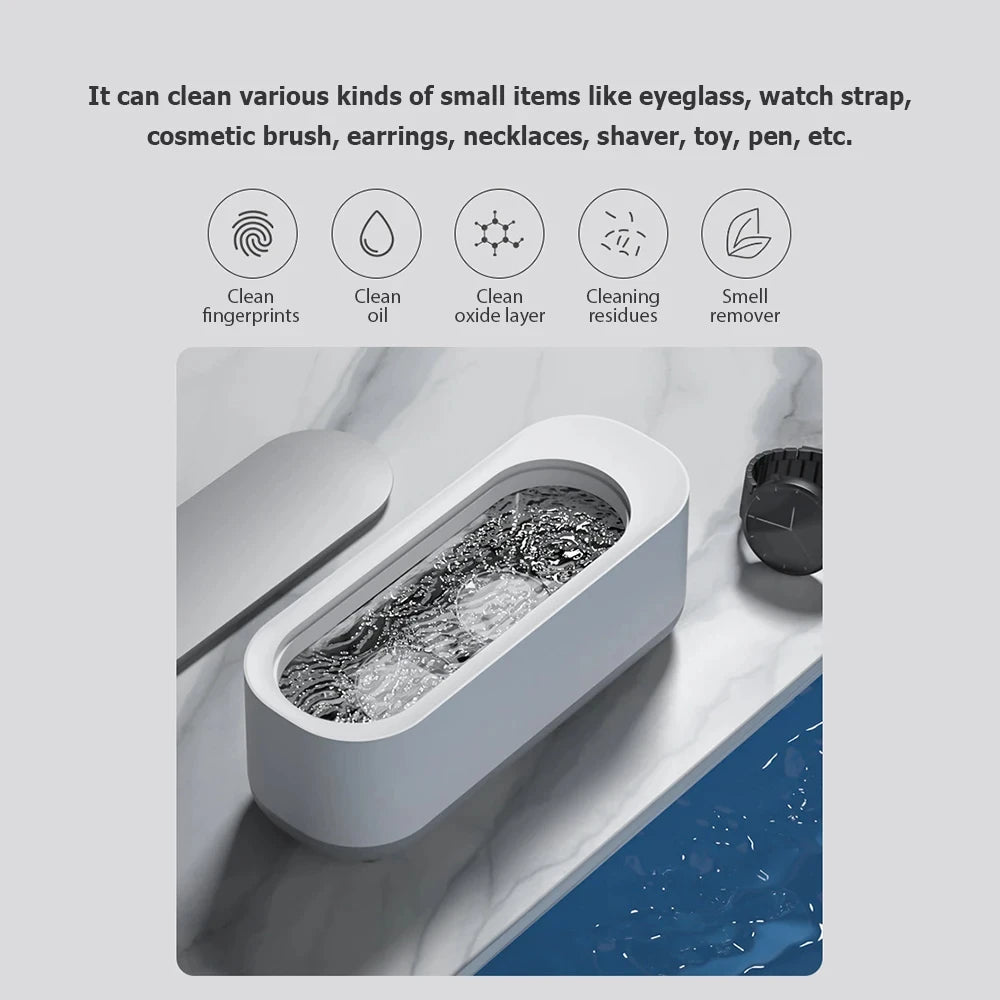 Ultrasonic Cleaner High Frequency Portable Ultrasonic Vibration Cleaning Machine for Jewelry Glasses Toothbrush Cosmetic Brush