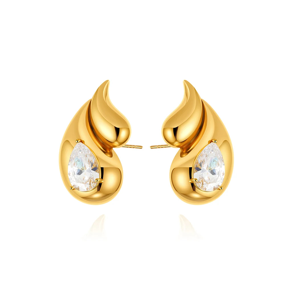 Bold Crystal Teardrop Studs