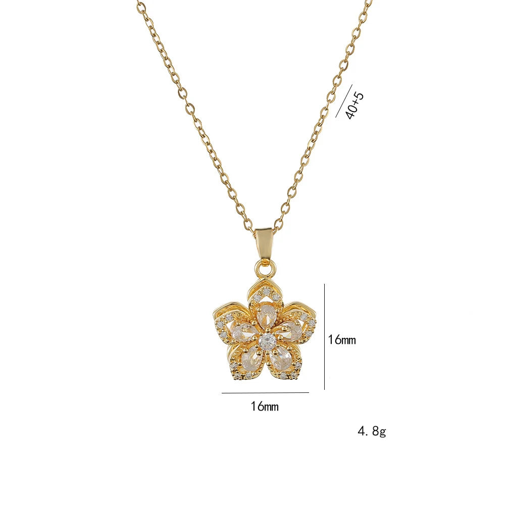 Romantic Rotating Floral Pendant
