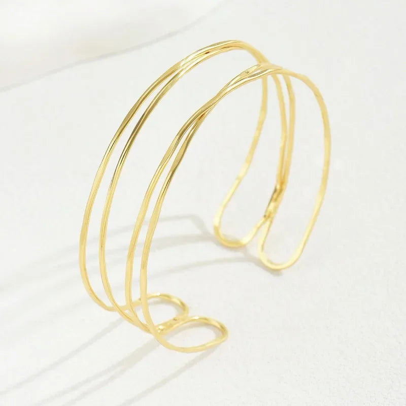 Geometric Multi-Layer Arm Cuff Bracelet