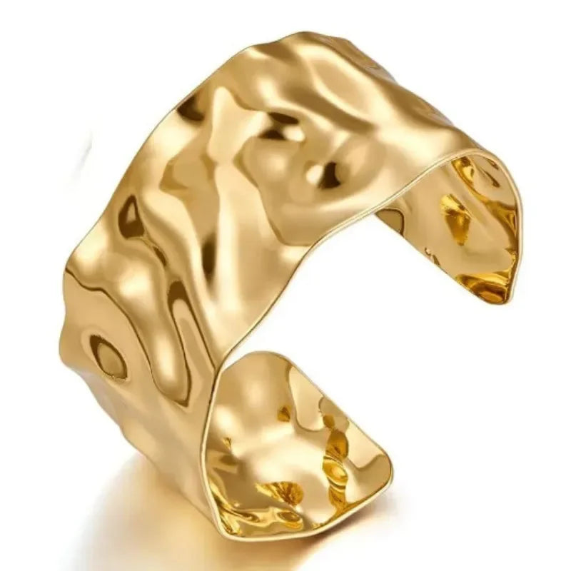 The Muse Hammered Gold Cuff
