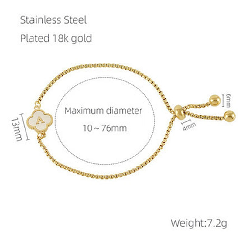 Trèfle Noir 18K Chain Bangle