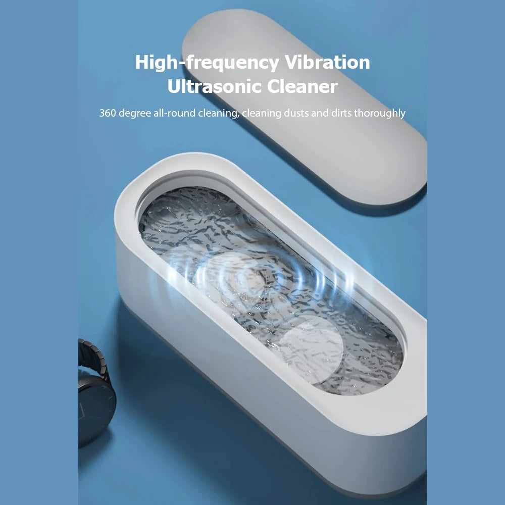 Ultrasonic Cleaner High Frequency Portable Ultrasonic Vibration Cleaning Machine for Jewelry Glasses Toothbrush Cosmetic Brush