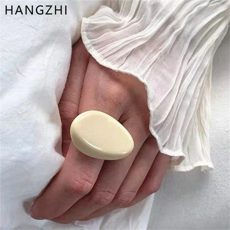 HANGZHI Irregular Wide Large Chunky Rings