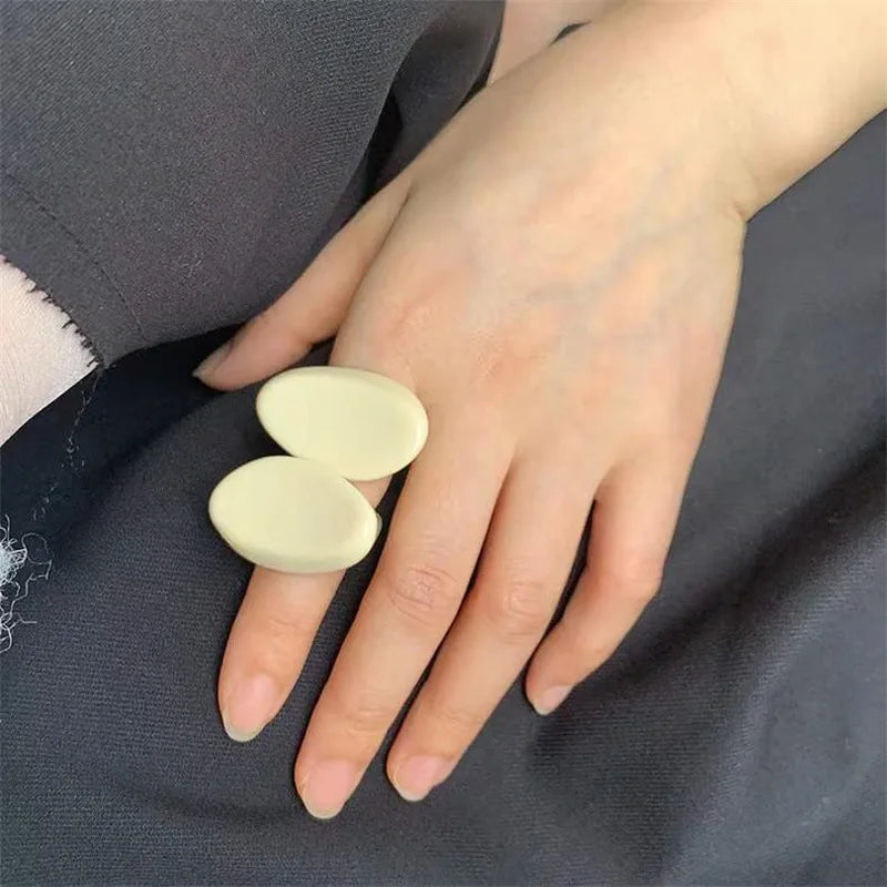 HANGZHI Irregular Wide Large Chunky Rings