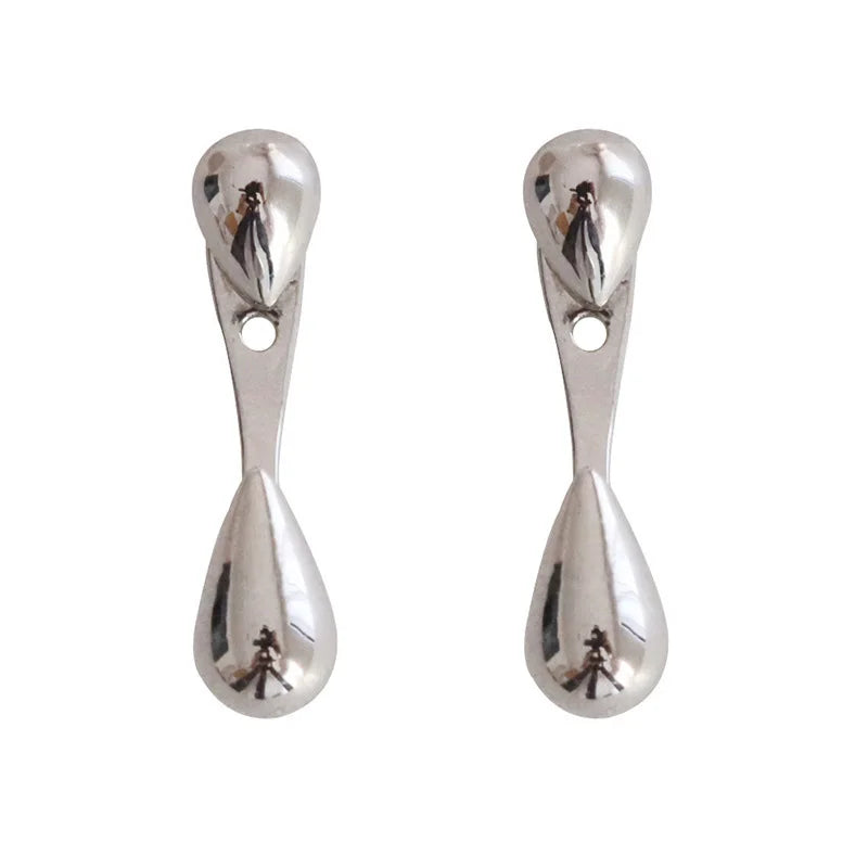 Charm 925 Sterling Silver / 18K Gold Simple Teardrop Earrings