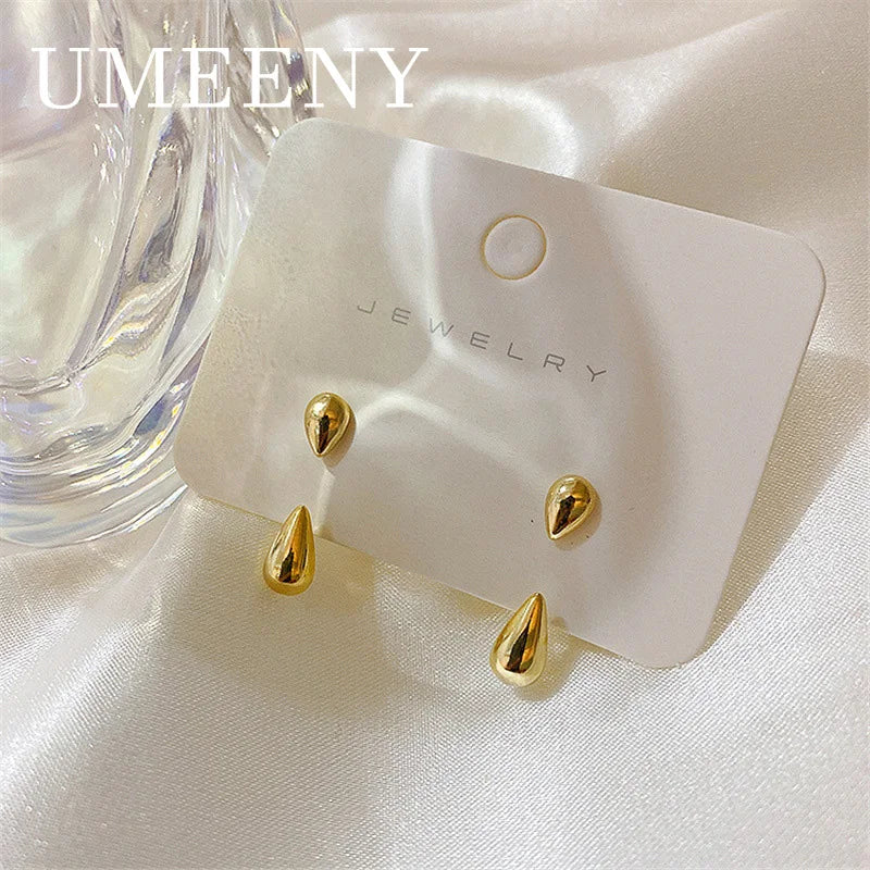 Charm 925 Sterling Silver / 18K Gold Simple Teardrop Earrings